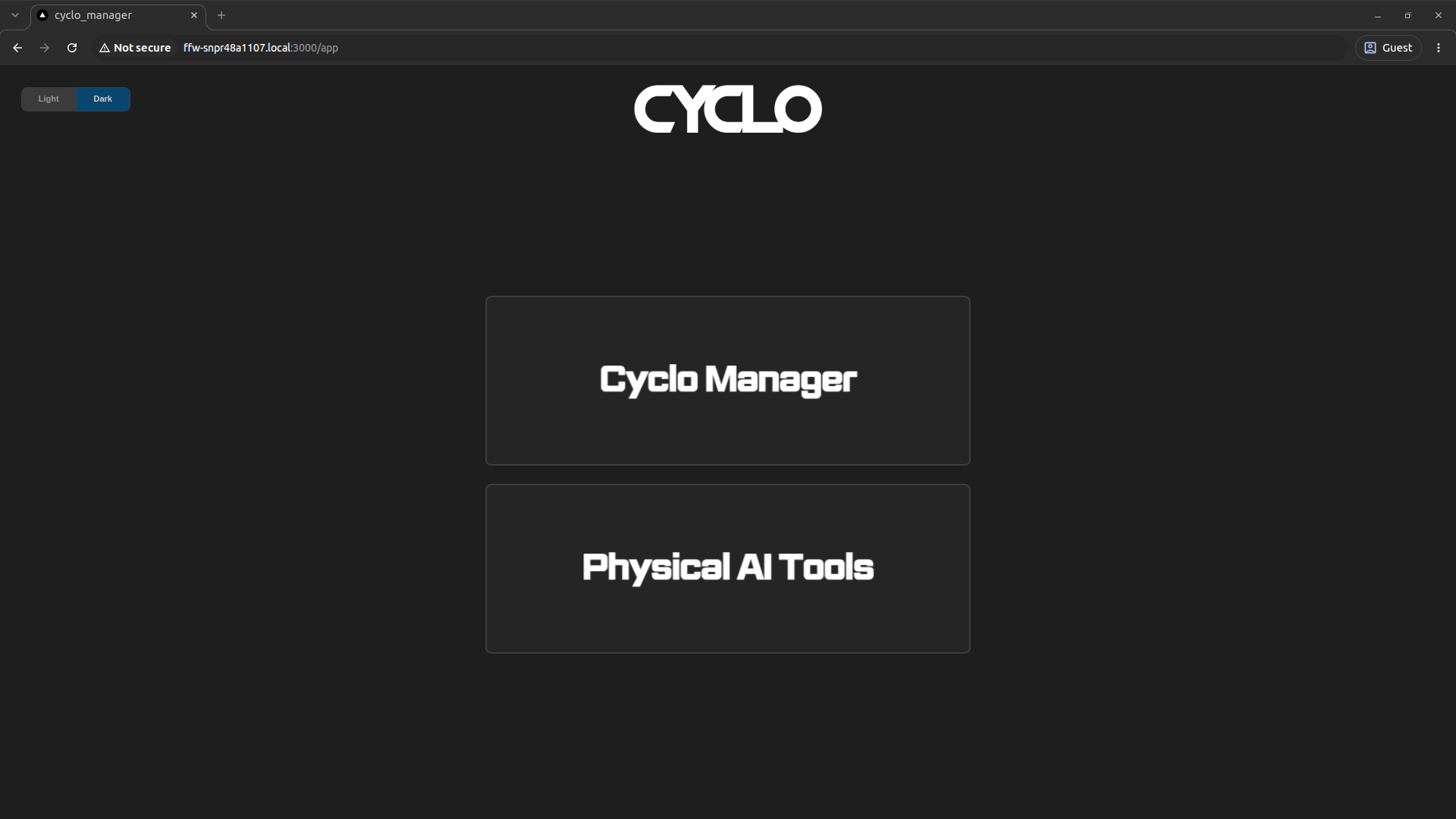 Cyclo Manager App Page