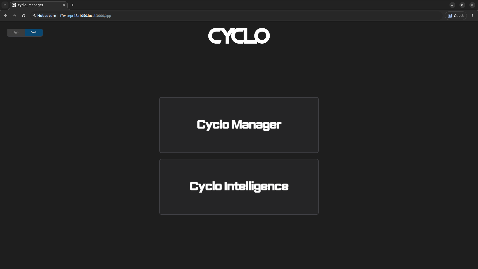 Cyclo Manager App Page