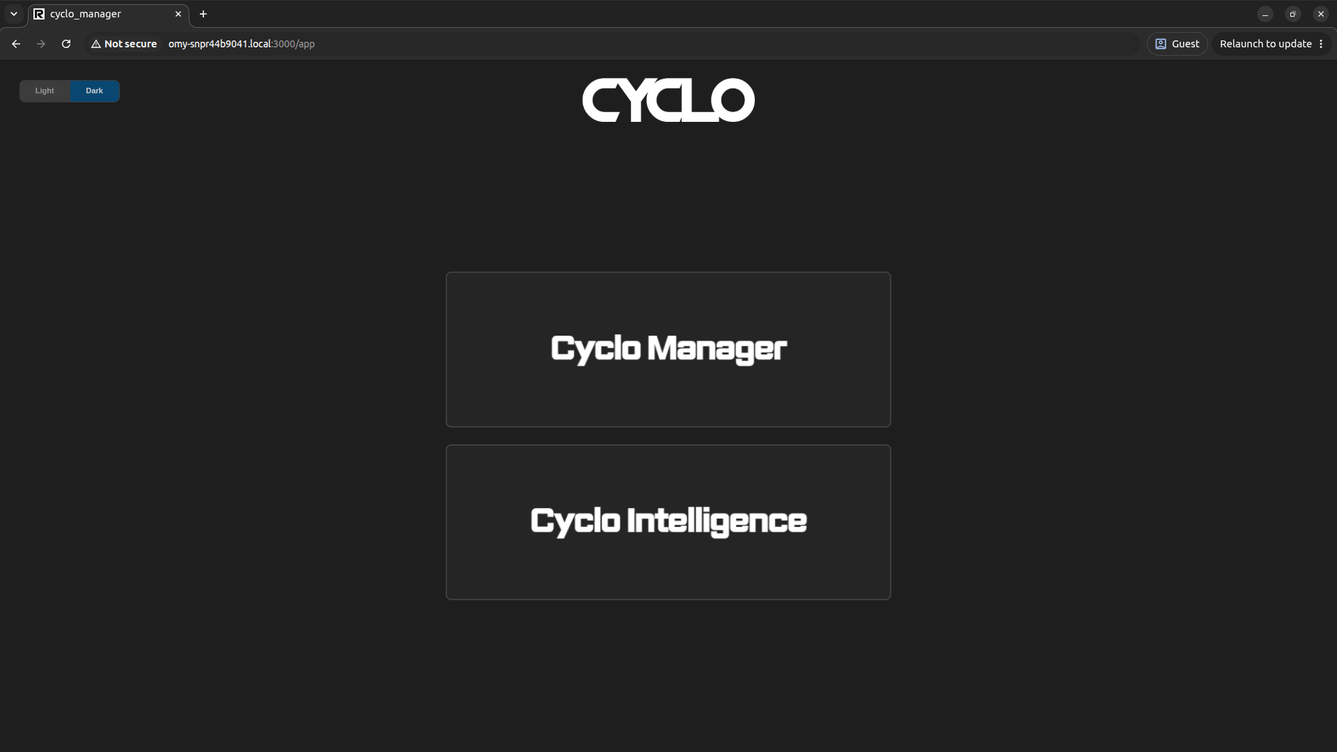Cyclo Manager App Page