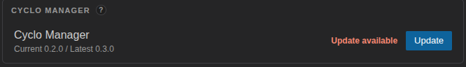 Cyclo Manager Update