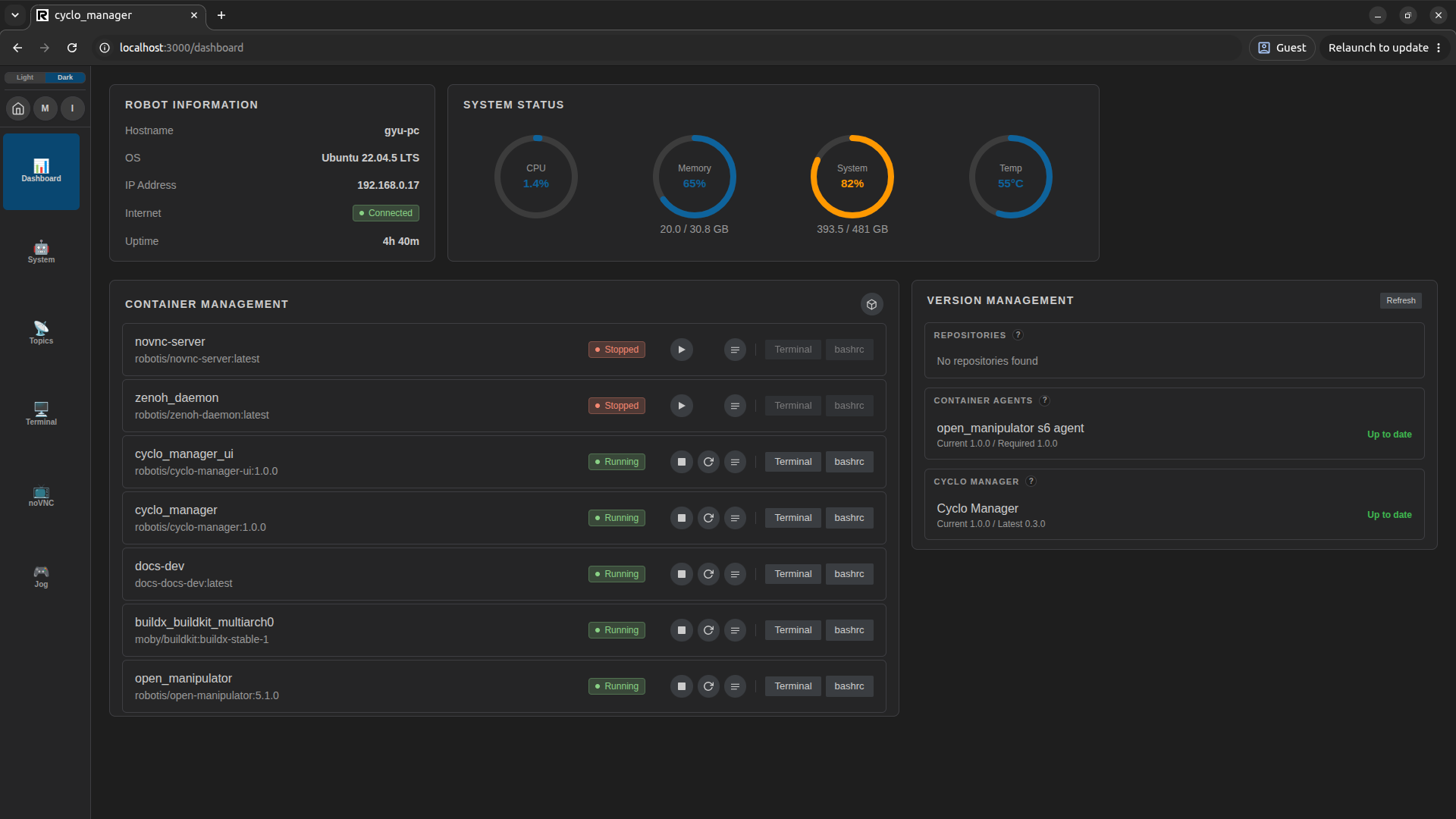 Dashboard Page