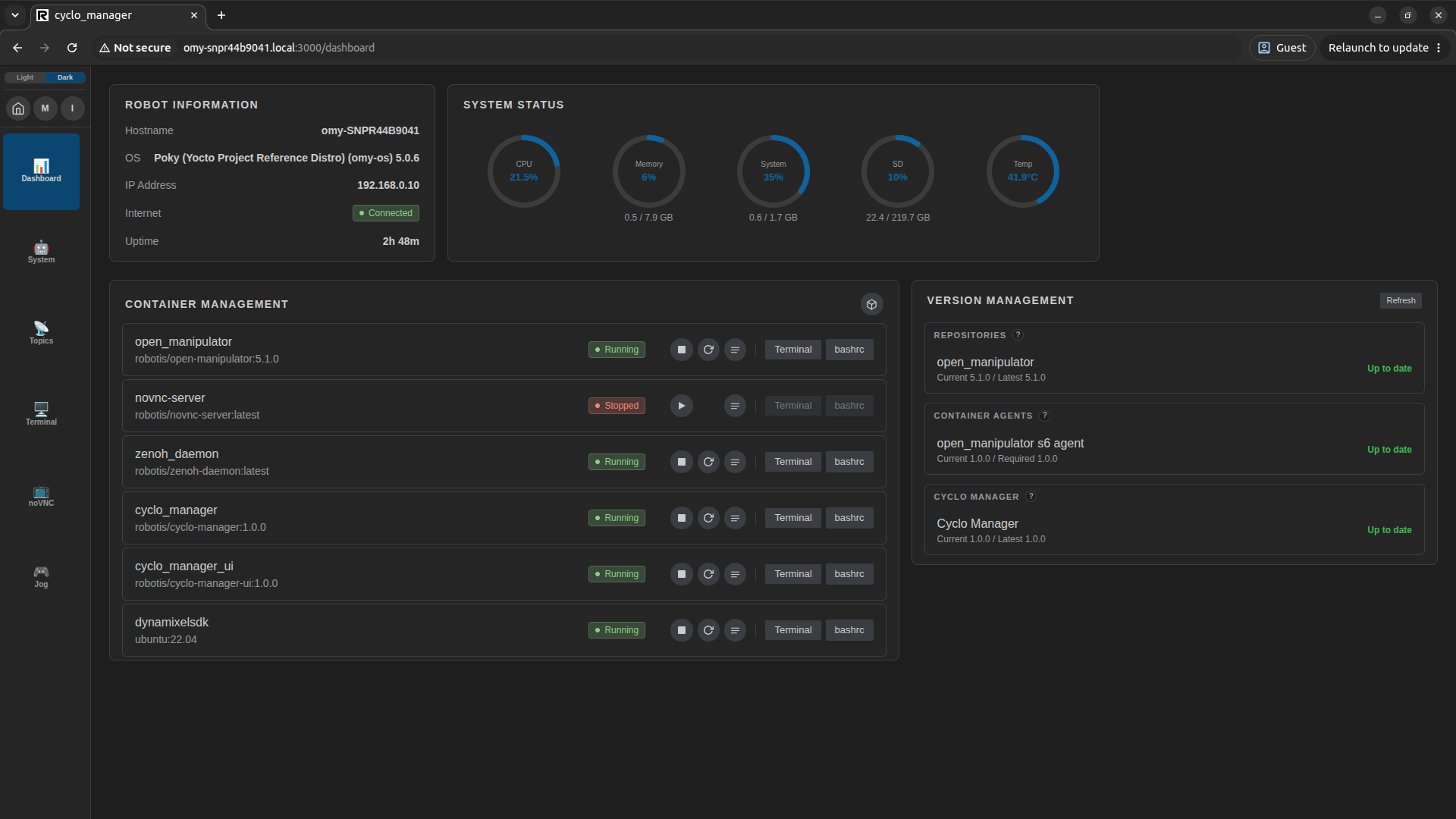 Dashboard Page