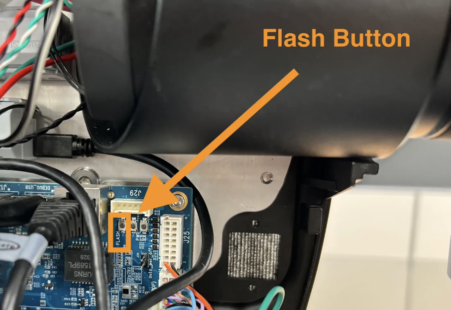 Flash button on the motherboard