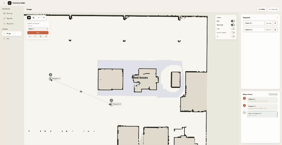 Create a Waypoint at the robot's current position
