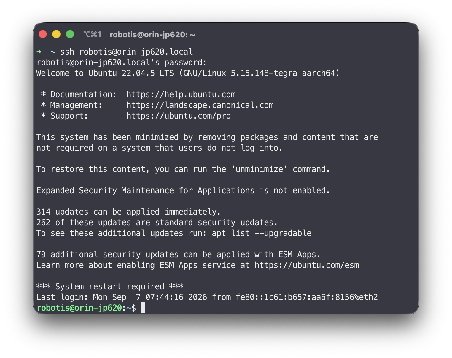 Example output