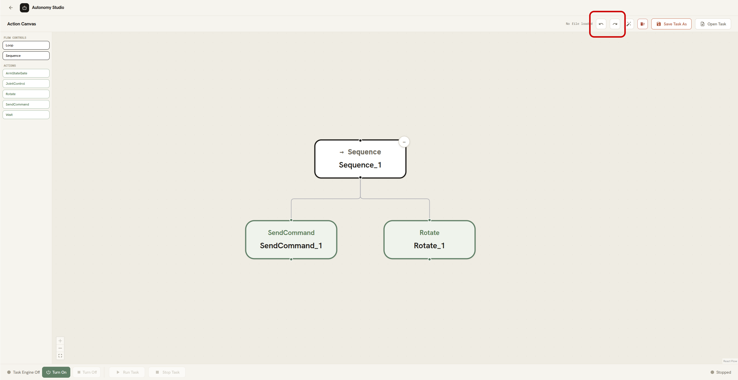 Undo and Redo buttons