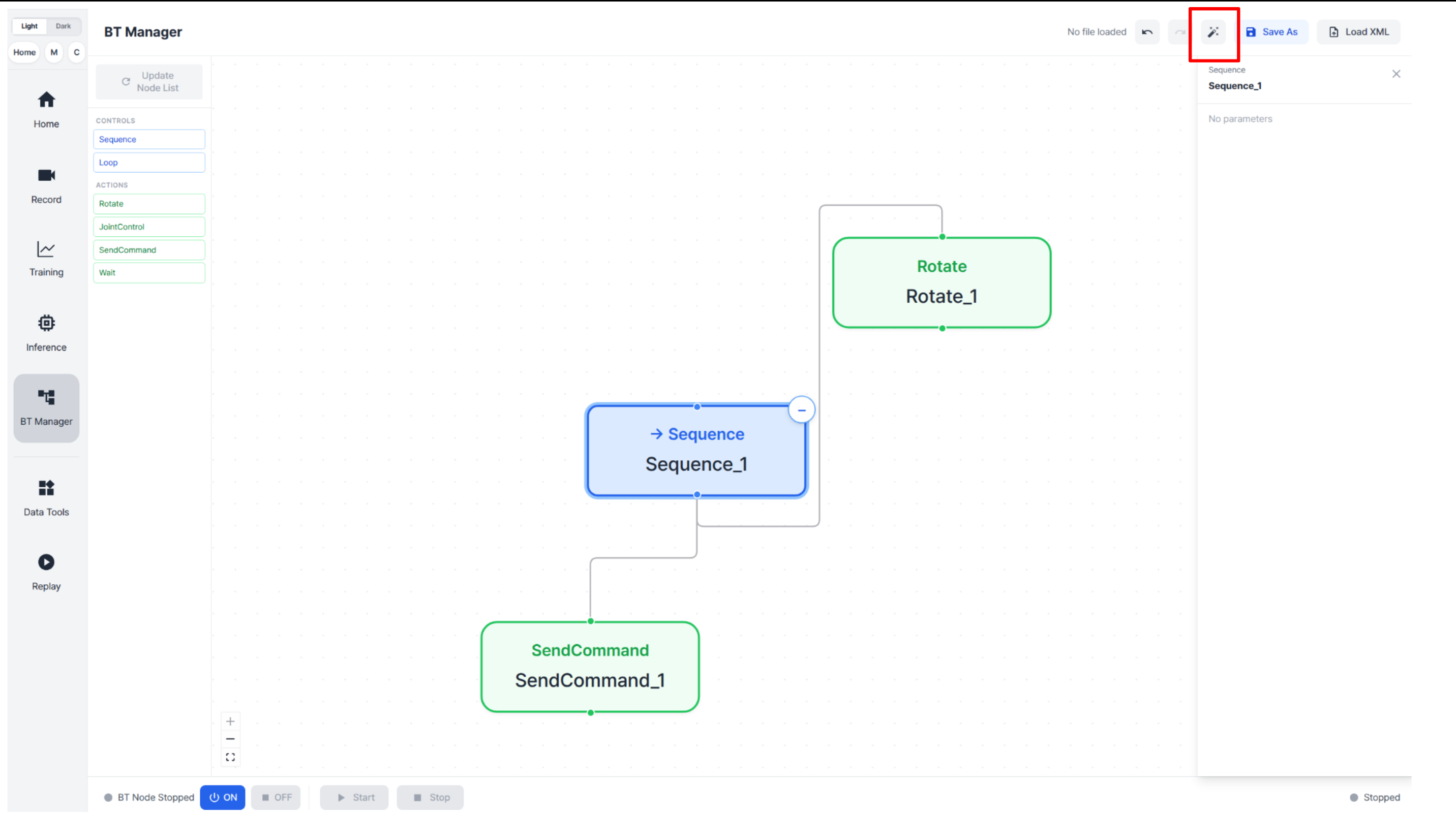 Auto layout button in BT Manager