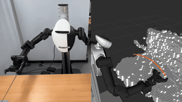 AI Worker collision avoidance on dynamic scene
