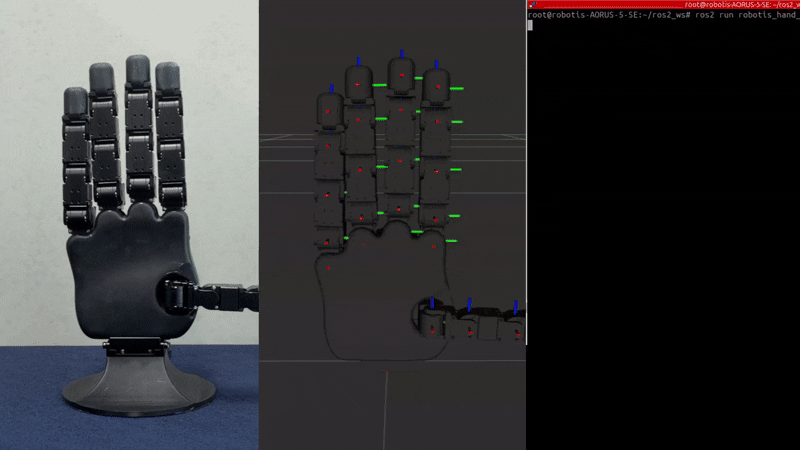 ROBOTIS Hand keyboard teleop demo